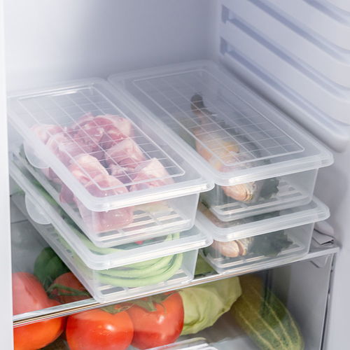 透明鱼肉保鲜盒桌面塑料密封罐食品带盖储物收纳盒厨房冰箱收纳盒